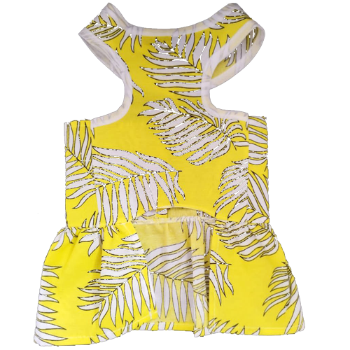 فن پت لباس دخترانه سفید زرد(M.L.XL)