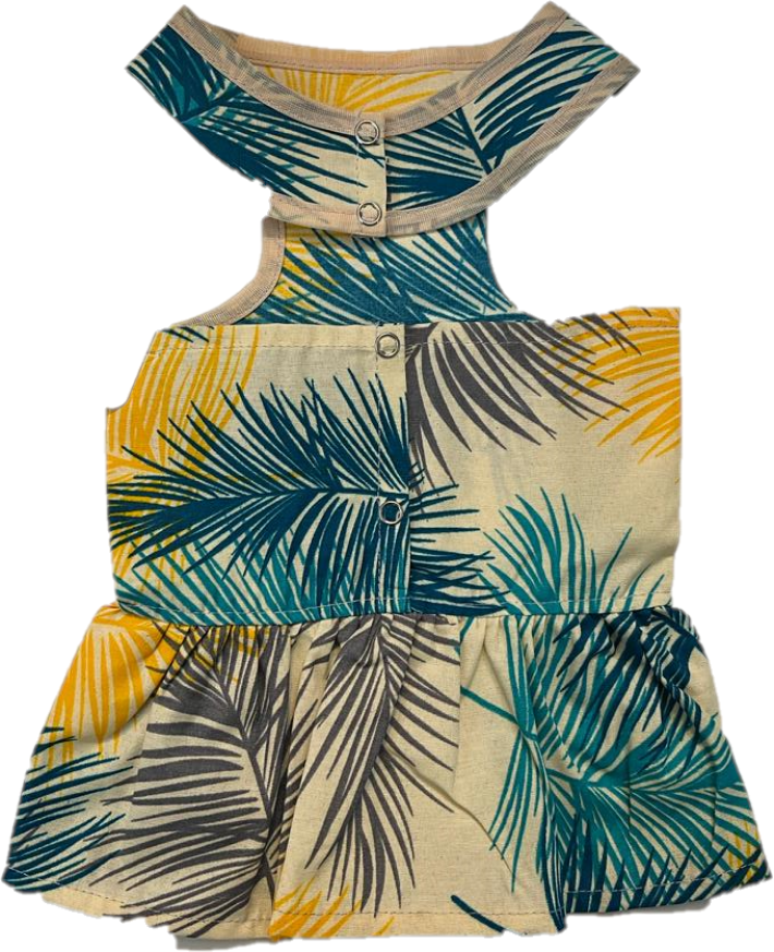فن پت لباس هاوایی دخترانه زرد و سبز(M.L.XL)