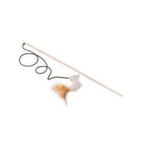 چوب بازی گربه دارای پر و عروسک