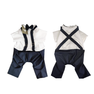 لباس سرهمی ساسبند دار سفید مشگی (M.L.XL)