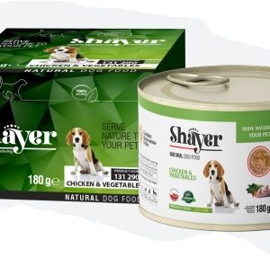 شایر نچرال مرغ و سبزیجات ویژه سگ 180 گرمی (سبز) پک 24 عددی