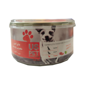 کنسرو 200 گرمی خوراک ترکیبی توله سگ گوشت و سیب(پک 12 عددی)