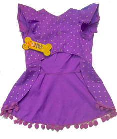 فن پت پیراهن دامنی دخترانه توپی بنفش (M.L.XL)