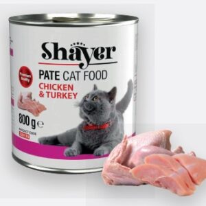 کنسرو گربه شایر پته  مرغ و بوقلمون 800 گرمی