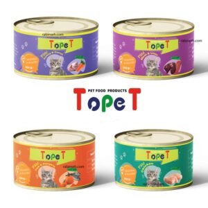 کنسرو پته گربه تاپ پت 200 گرمی پک 4 طعم