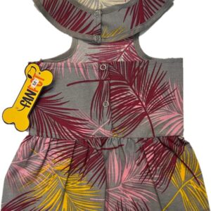 فن پت لباس هاوايي دخترانه طوسي زرشکي