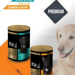 رويال کنسرو سگ طعم مرغ واردک-380 گرم