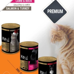 رويال کنسرو گربه طعم سالمون وبوقلمون-380 گرم