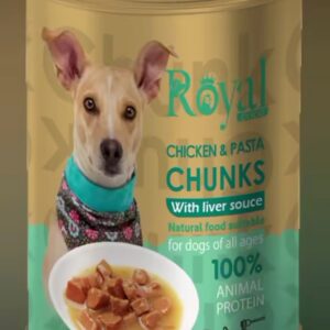 رويال کنسرو چانک سگ طعم مرغ و پاستا380 گرمي