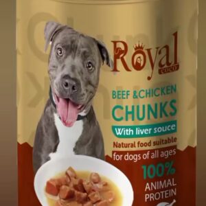 رويال کنسرو چانک سگ طعم گوشت ومرغ380 گرمي