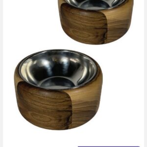 ظرف غذاي چوبي با کاسه استيل سايزL